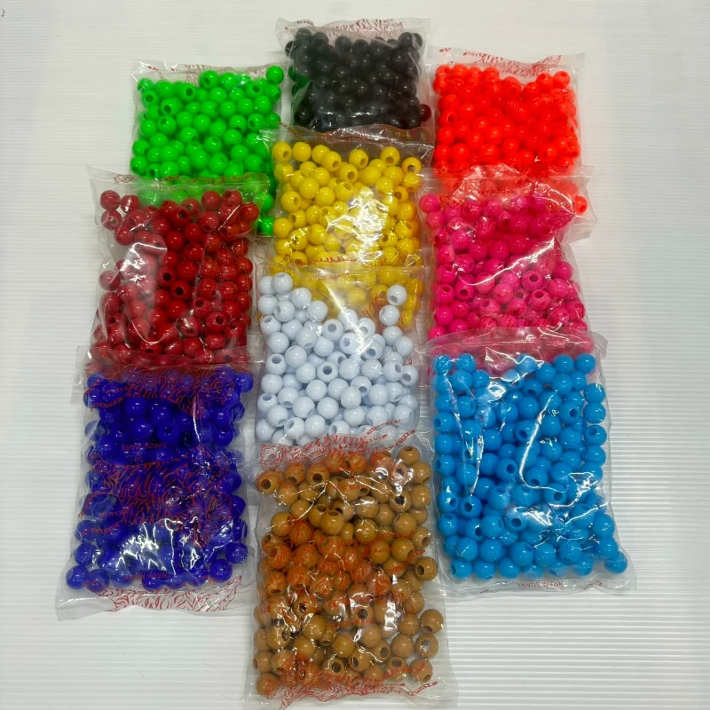 Tiger Brand 14mm Solid Acrylic Round "Meatball" Craft Beads (Traditional Festival Edition)