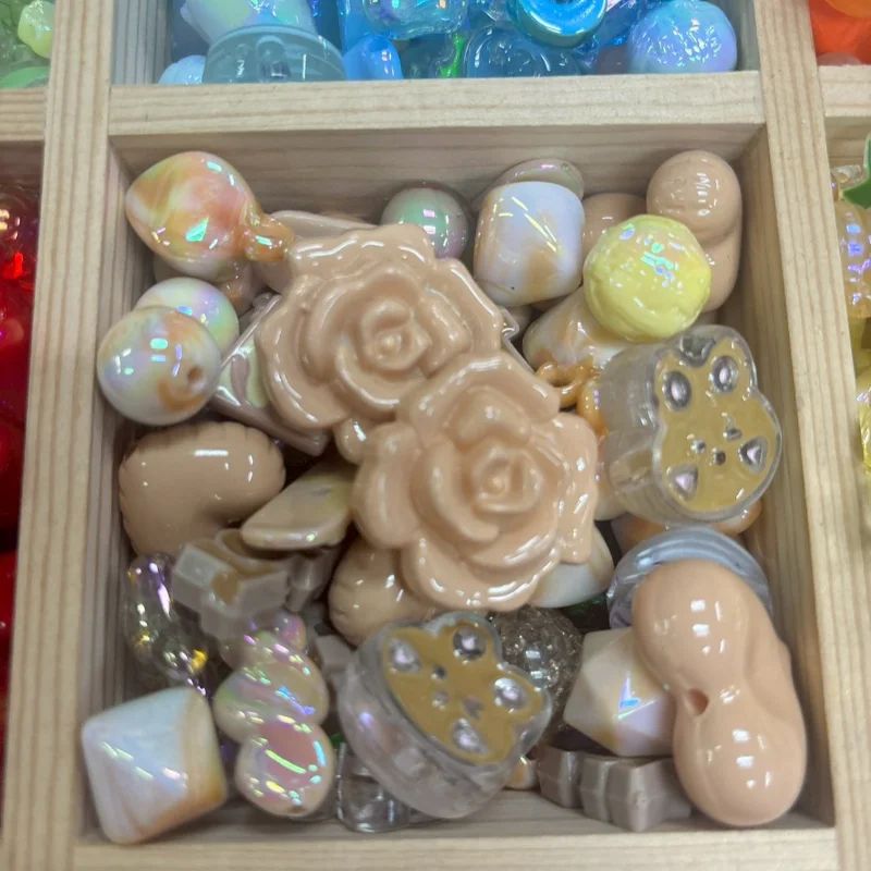 Latte Rose & Milk Tea Pearlized Acrylic Craft Bead Assortment