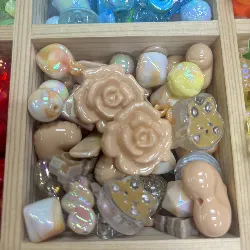 Latte Rose & Milk Tea Pearlized Acrylic Craft Bead Assortment