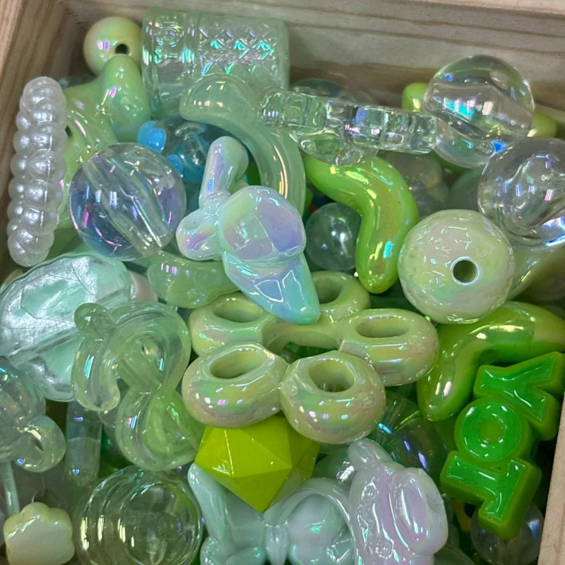 Mint Green Magic Iridescent Acrylic Craft Bead & Ring Assortment