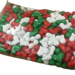 Festive Tri-Color Heart-Shaped Acrylic Craft Beads (Bulk Wholesale Pack)