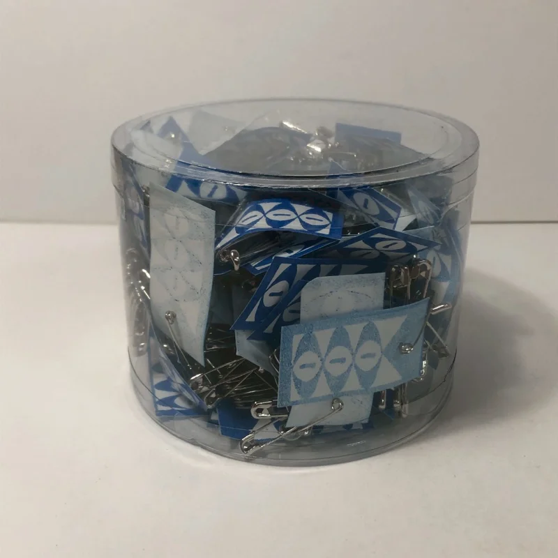 Assorted Office & Tailoring Safety Pins in Clear Acrylic Cylinder Tub (Bulk Pack)