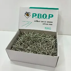 Double Bells Brand P.B.O.P. Plated Metal Office Pins (500-Gram Bulk Box)