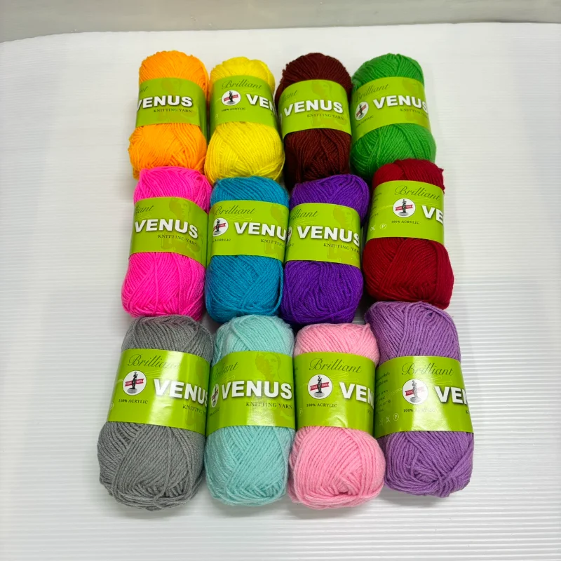 Knitting Acrylic Yarn Venus Brand 3-Ply Small Size